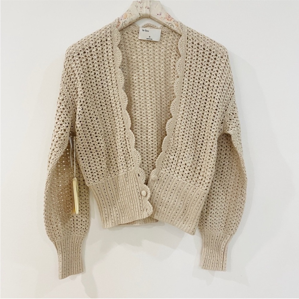 Aritzia Wilfred Le Frou 100% cotton Open knit Cardigan NEW - Picture 7 of 12